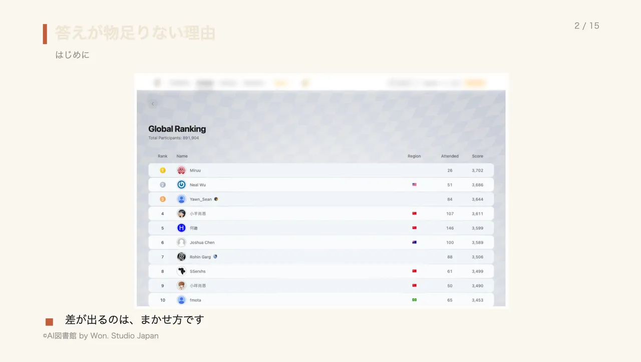 答えが物足りない理由