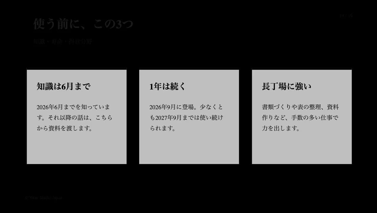 使う前に、この3つ