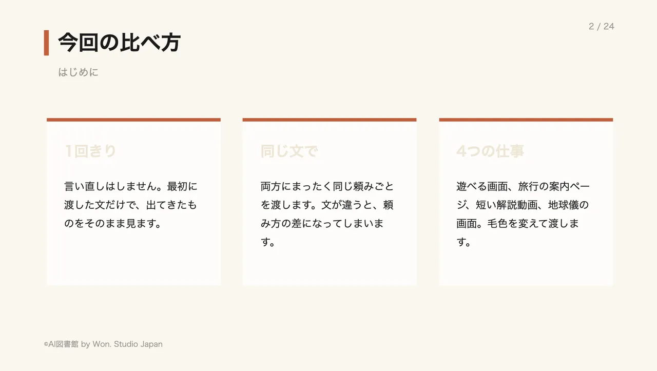 今回の比べ方